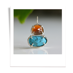 Hessonite Garnet and Turquoise