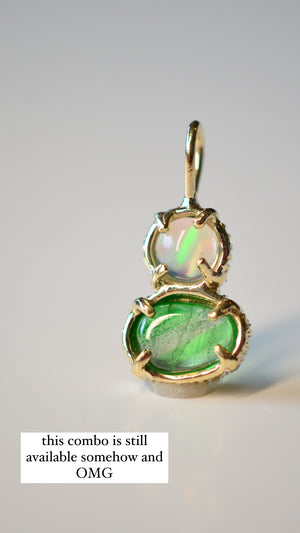 Tsavorite Garnet and Welo Opal