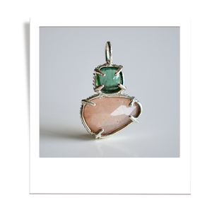 Tourmaline and peach Moonstone