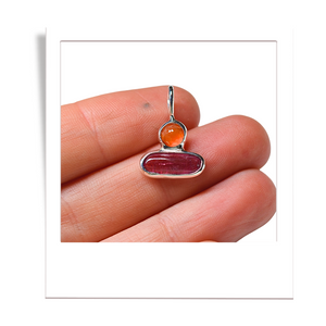 Carnelian and Pink Tourmaline Pendant